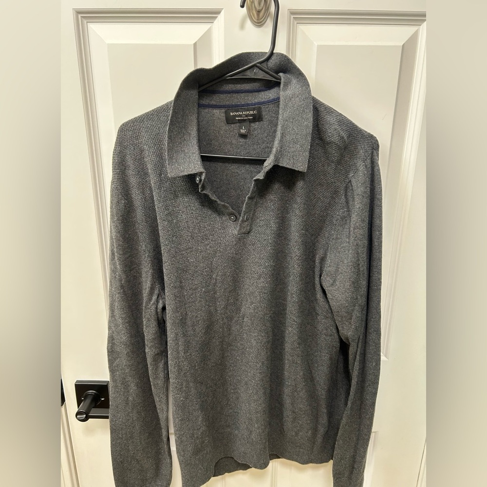 Men’s Large Banana Republic Long Sleeve Polo